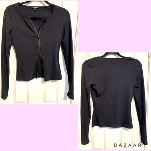 Brand new trendy double zipper top